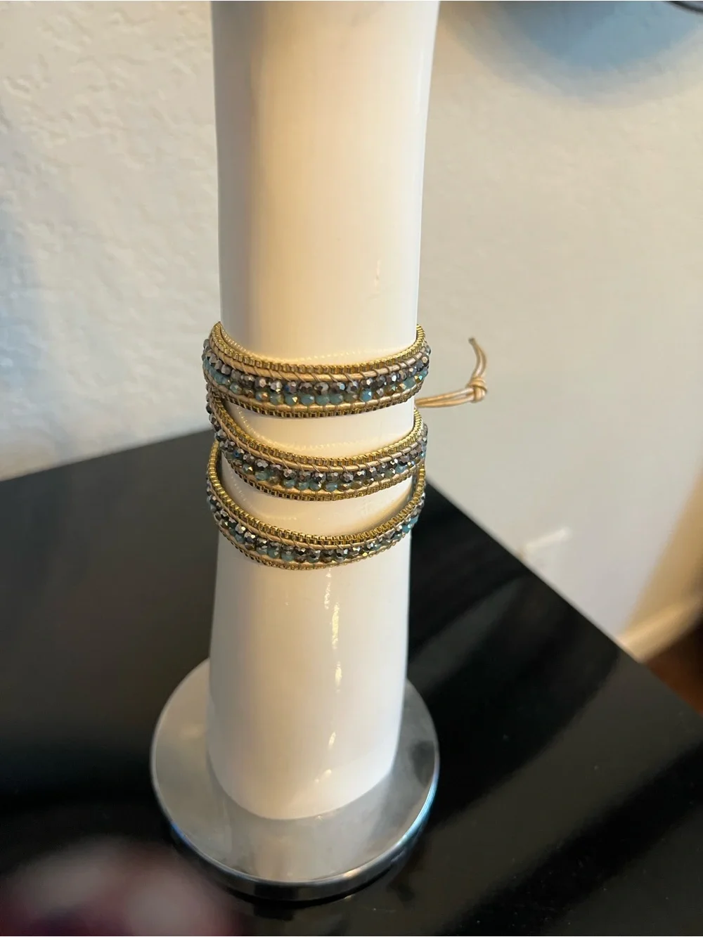 Nakamol Gold and Turquoise Wrap Bracelet